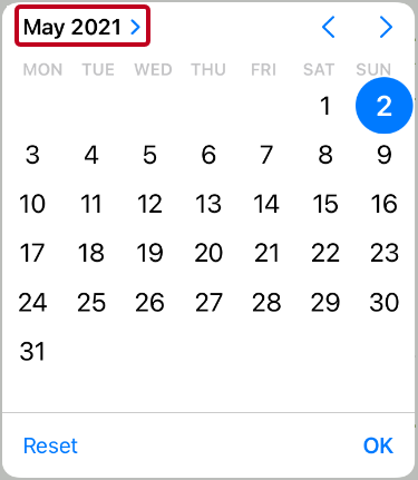 The calendar as it opens