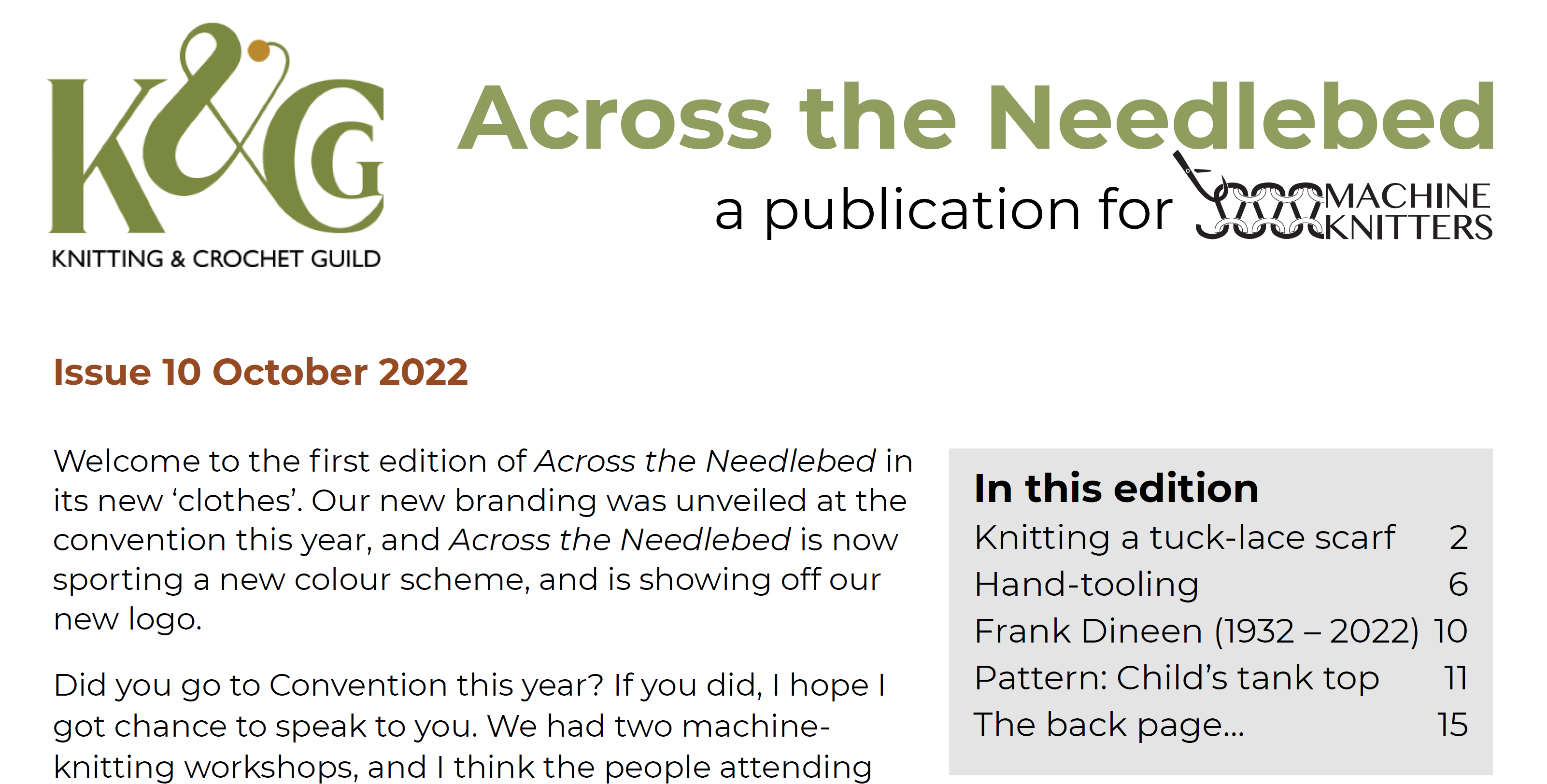 Read more about the article AN010 – Across the Needlebed – October 2022