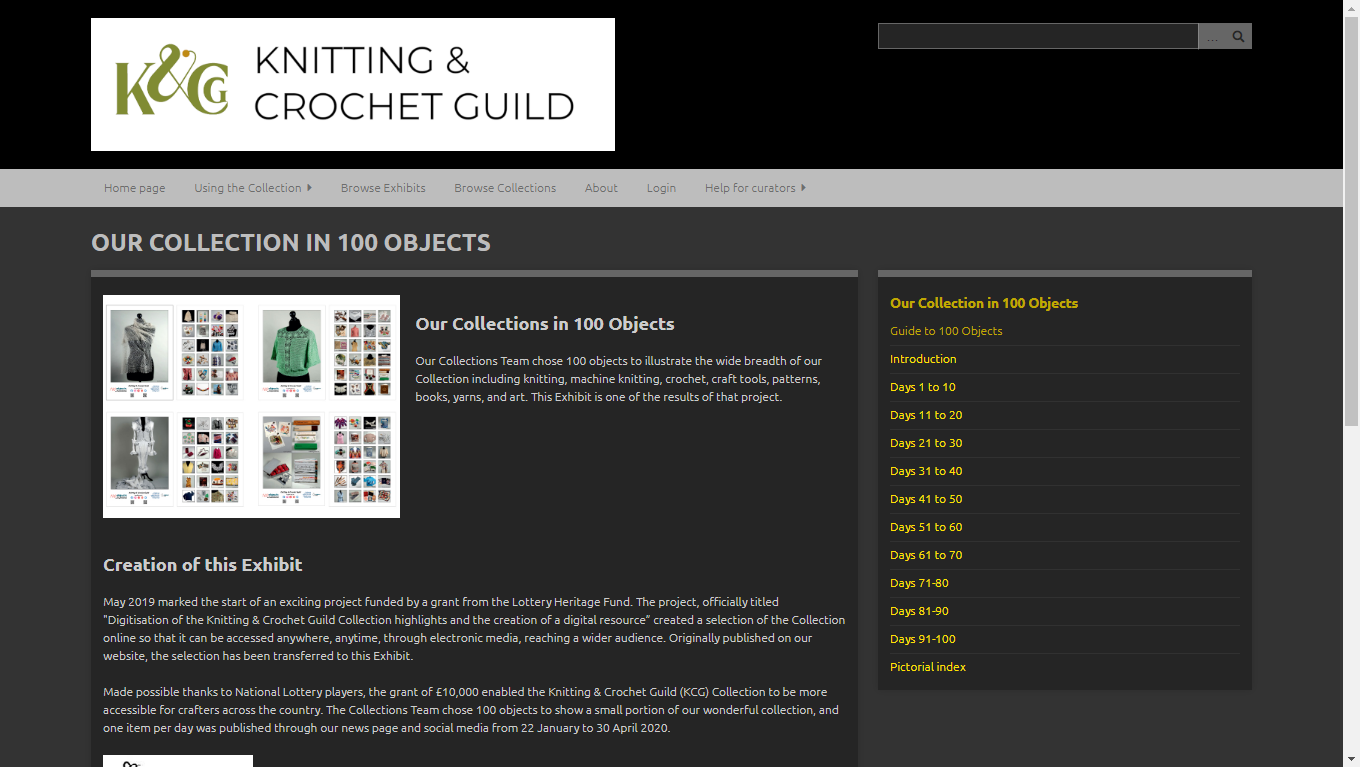 100 objects page from our online catalotue