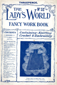 Cover of Lady's World 32 showing a Jabot in Irish fairy lace.