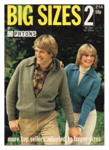 Cover or Big Sizes showing man and woman wearing zipped cardigans