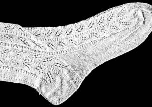 Lacy knitted stocking foot