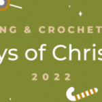 Knitting & Crochet Guild 12 Days of Christmas 2023. Festive cartoon