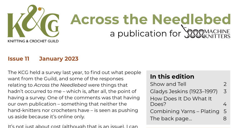 Read more about the article AN011 – Across the Needlebed – January 2023