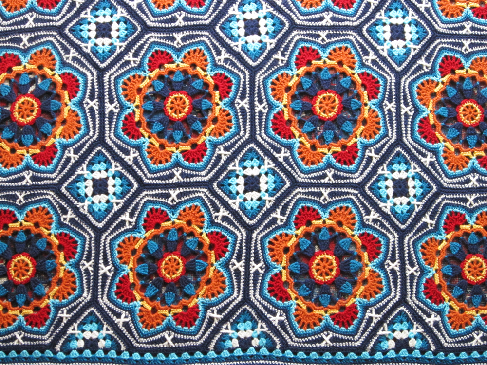 Photograph of "tiles" from Jane Crowfoot's Persian Tiles blanket.