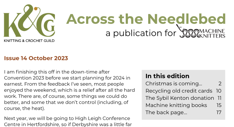 Read more about the article AN014 – Across the Needlebed – October 2023