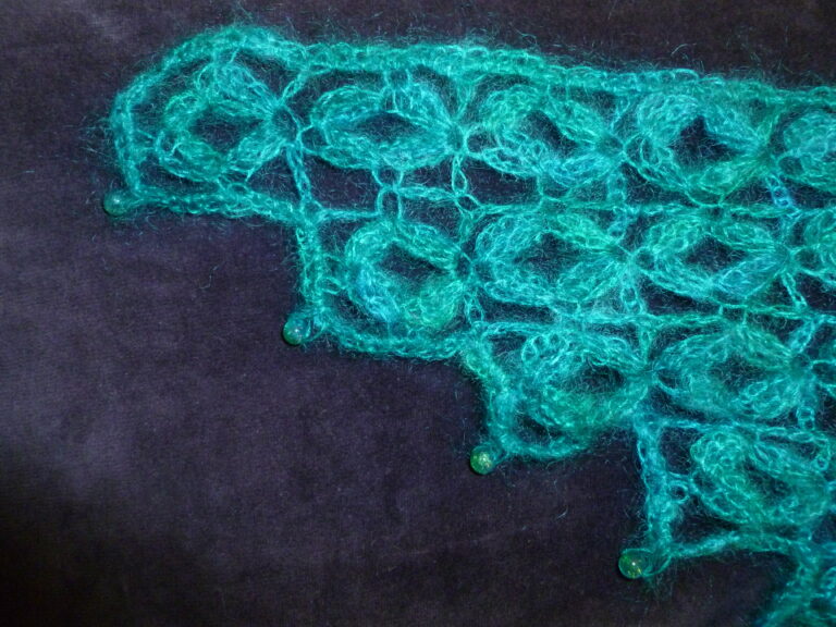 Lacis crochet shawl detail