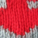 Intarsia swatch in two colours