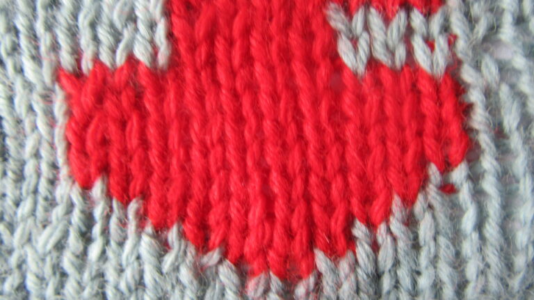 Intarsia swatch in two colours