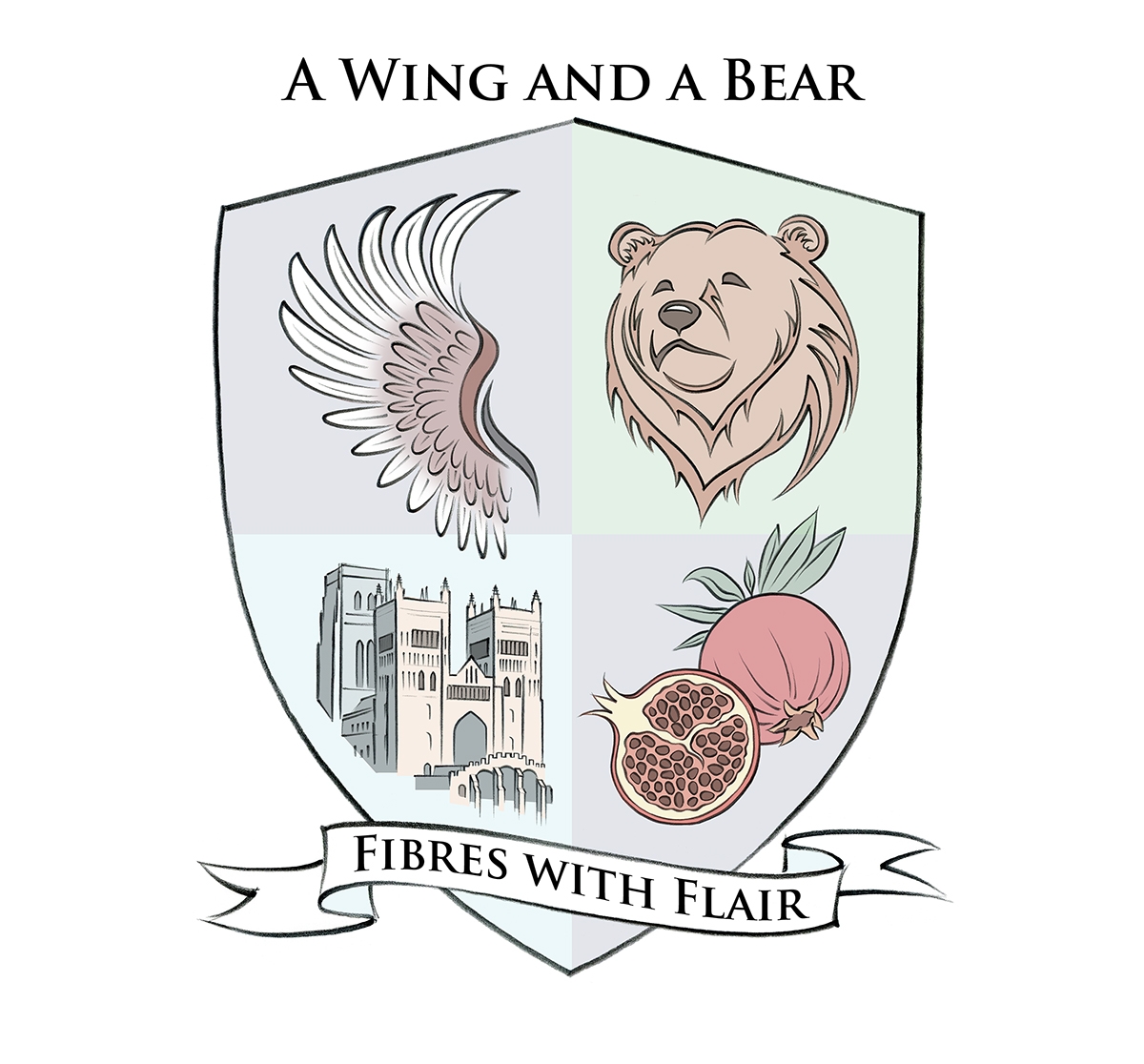 Logo of A Wing and a Bear. Motto: Fibres with Flair