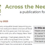 Across the Needlebed Issue 19 - January 2025. Mazes and mosaics, No table? No problem. A starter for 10.