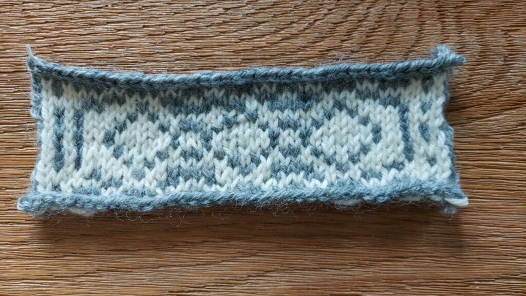 Stranded knitting bookmark