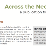 Top banner of Issue 25 of Across the Needlebed (July 2026)